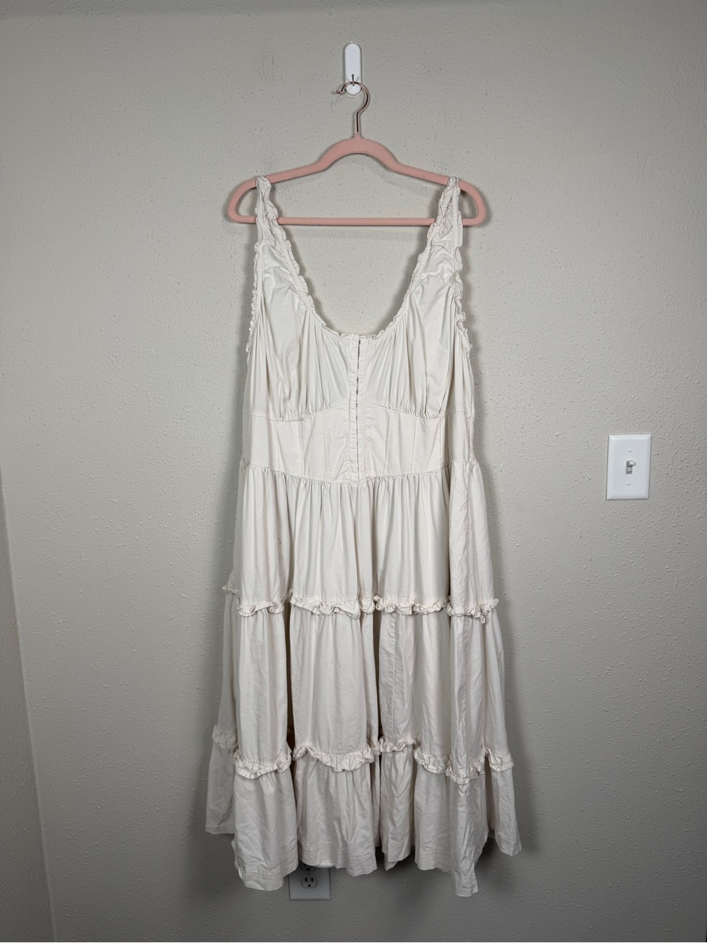 Ava & Viv 3X Tiered Midi Dress Boho Cottagecore Hook & Eye Front Plus Size Flowy - Picture 10 of 15